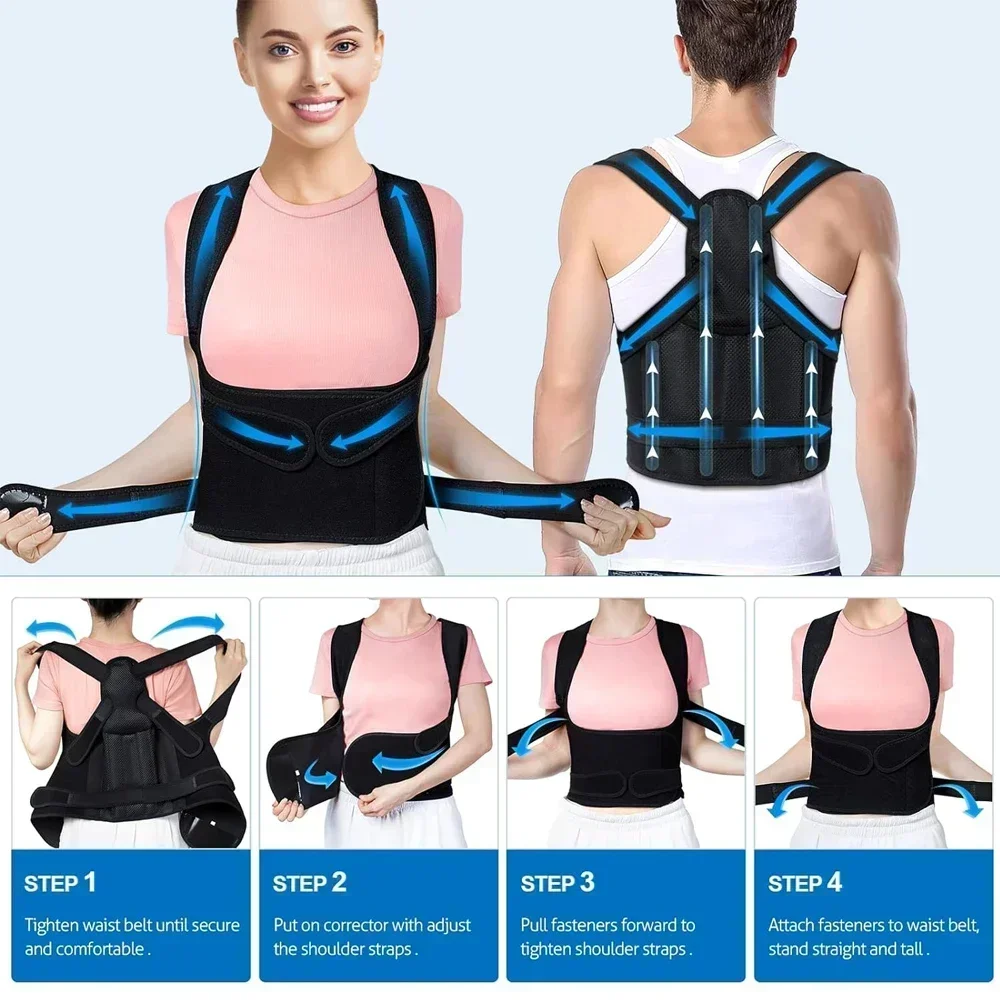 

Back Support Brace Posture Corrector for Women and Men Back Straightener Posture Corrector Scoliosis and Hunchback Correction