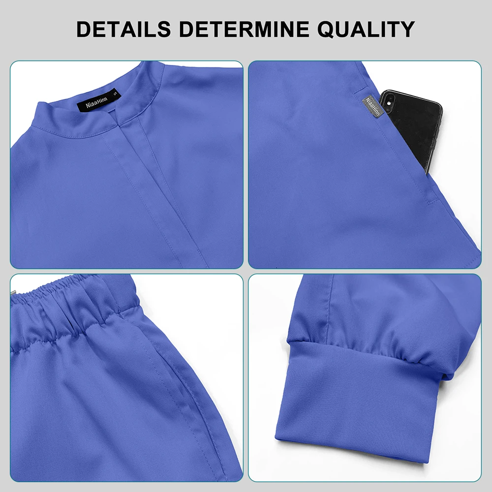 Tenues médicales multicolores pour femmes, blouses d'infirmière, uniformes d'hôpital en polyester extensible, ensembles de hauts et de pantalons à manches courtes