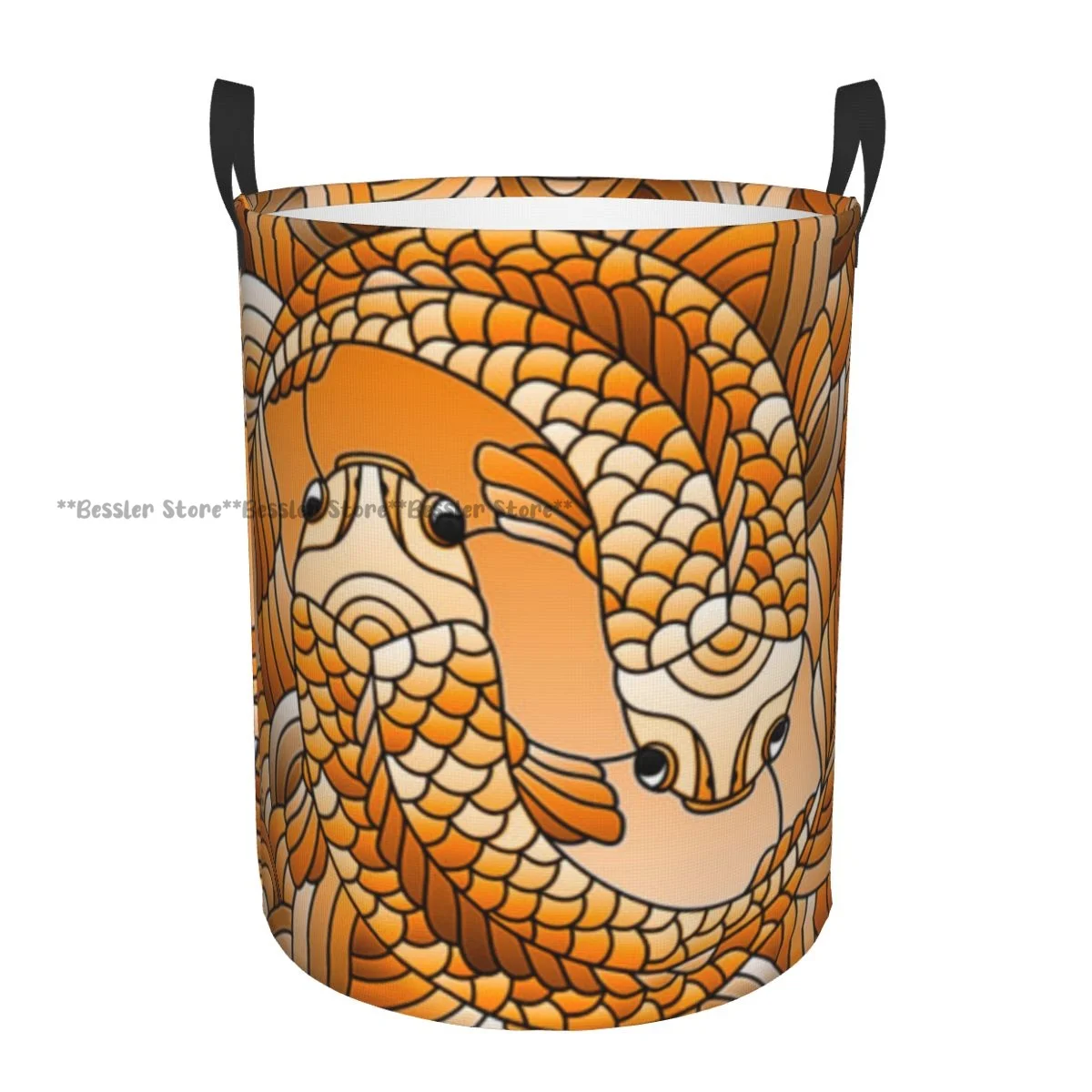 

Корзина для белья, витражная корзина с рыбой на воде, круглая корзина для хранения, складная корзина, ведро для одежды, органайзер