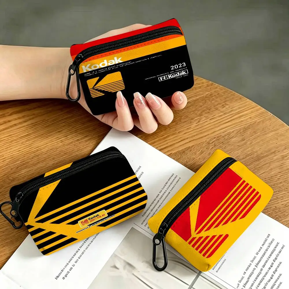K-Kodak Retro-Vintage Multifunctional Oxford Cloth Small Pouch With Hook Mini Coin Wallet Earbud Storage Bag