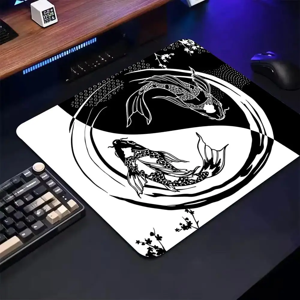 

Yin-Yang Koi Design Mouse Pad Desk Mat 45X40CM Gaming pad with Stitched Edge Non-Slip desk pad pc accessories gaming mats