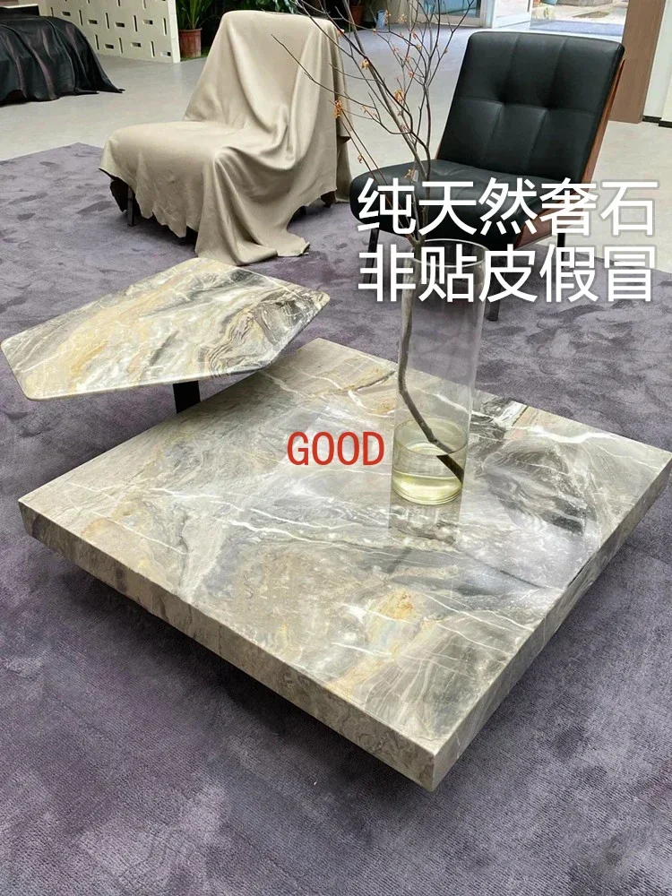 Coffee Table Luxury Stone Marble Extremely Simple and Light Luxury Square Lift