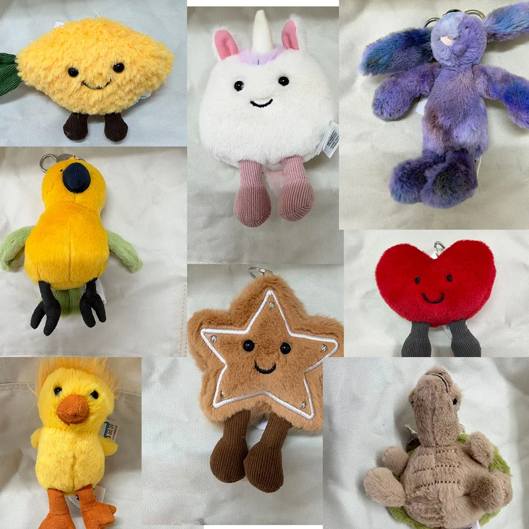 Little Turtle， little penguin，cherry，croissant，tea bag，dragon，peanut plush keychain，perfect as a christmas gift