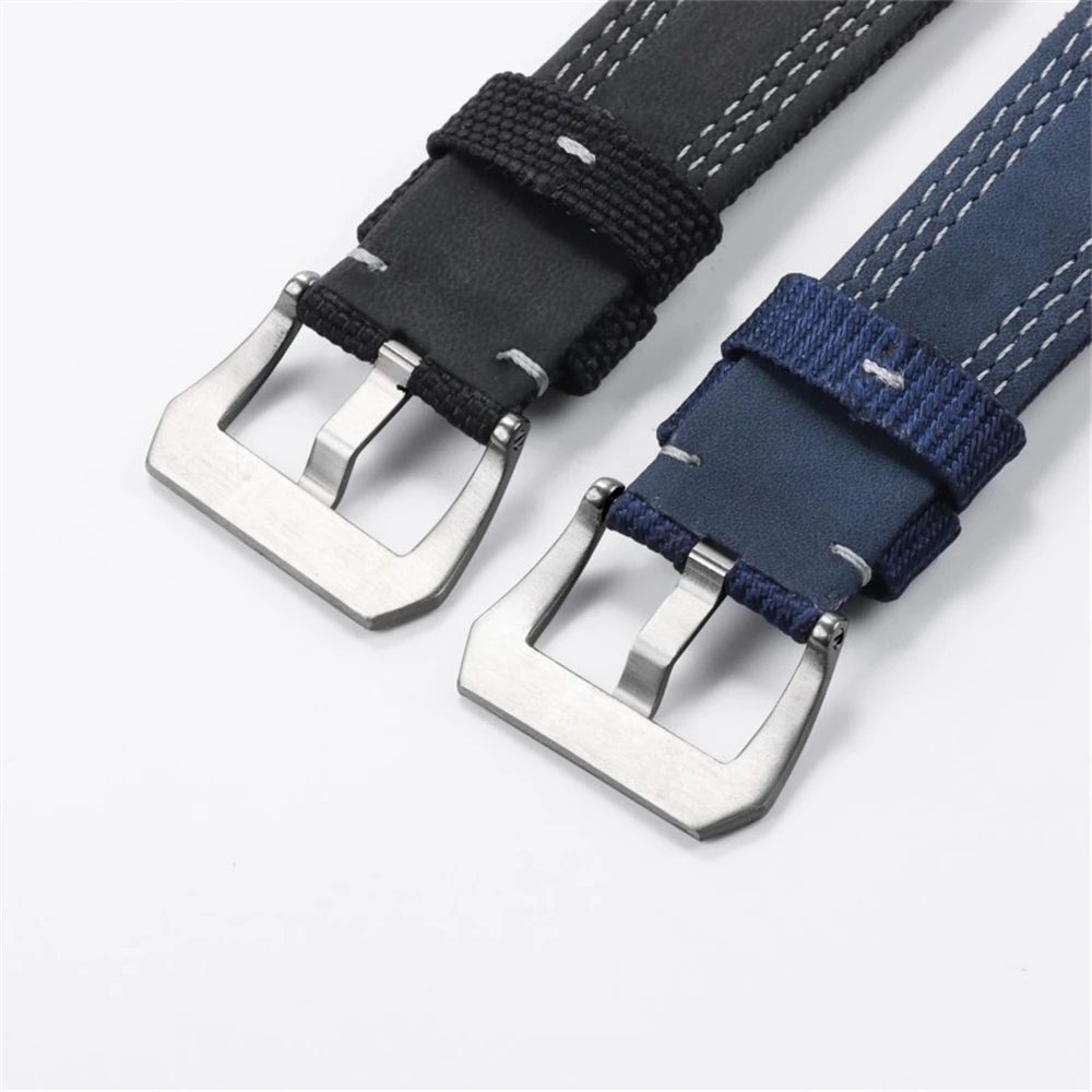 합성 직조 스트랩, PAM01122 984 가죽 나일론 통합 시계 밴드 액세서리, 24mm