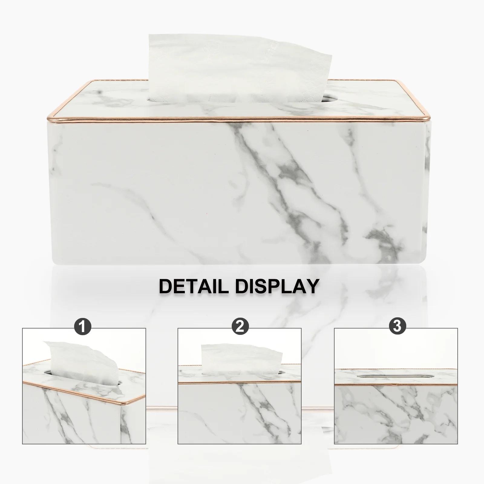 

Marble Pattern Tissue Box Napkin Holder Dustproof Desktop Storage Case For Living Room Kitchen Bathroom Marbling