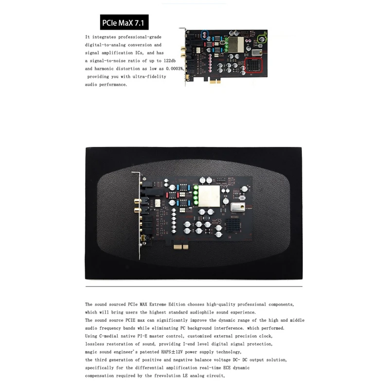 AXF-16 Extremev1.2 Independent Sound Card Sound Source PCI-E MAX Support Chassis Front Interface