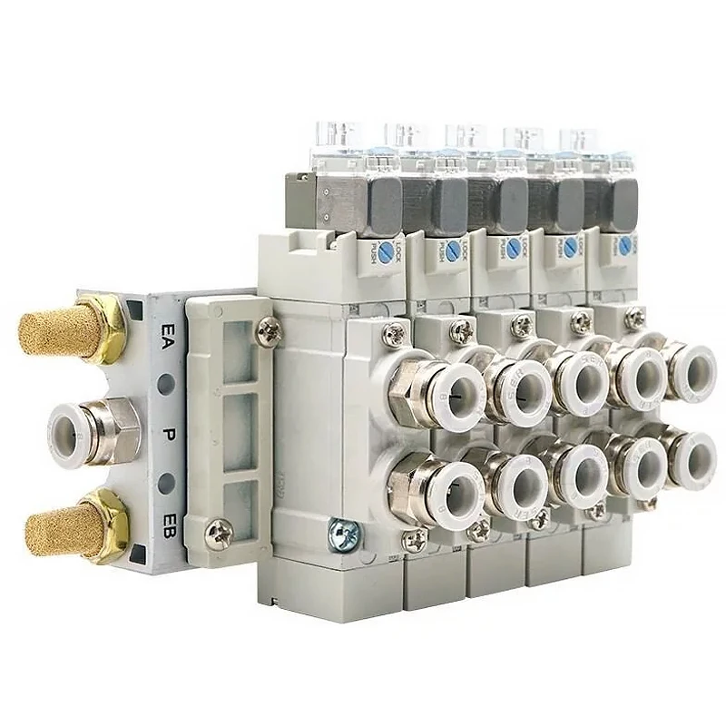 SY3120 Manifold Stations SY3120-5/4LZD-M5 DC24V AC220V Solenoid Valve Combination Single Control Valve L Plug Connector