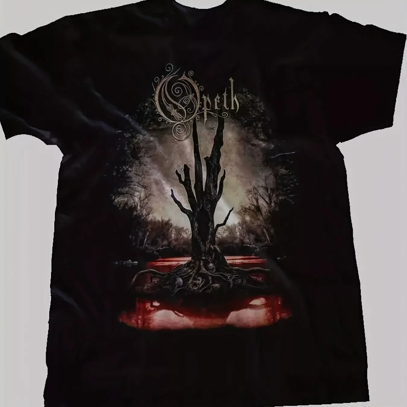 Vtg Opeth Band Blackwater Park Cotton Black Full Size Unisex T-Shirt Casual outdoor soft and comfortable T-shirt