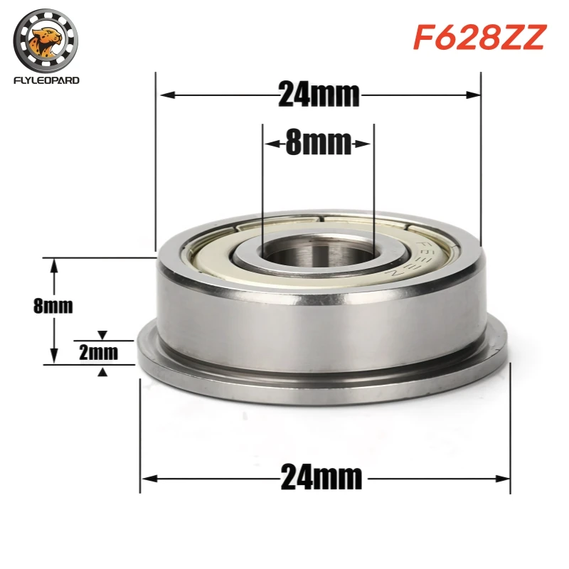 10pcs F693 F695 MF63 MF84 F605 F625 F686 F6802 ZZ Flanged Bearings Bore 2mm 3mm 4mm 5mm 6mm 7mm 8mm 9mm Ball Bearing With Flange