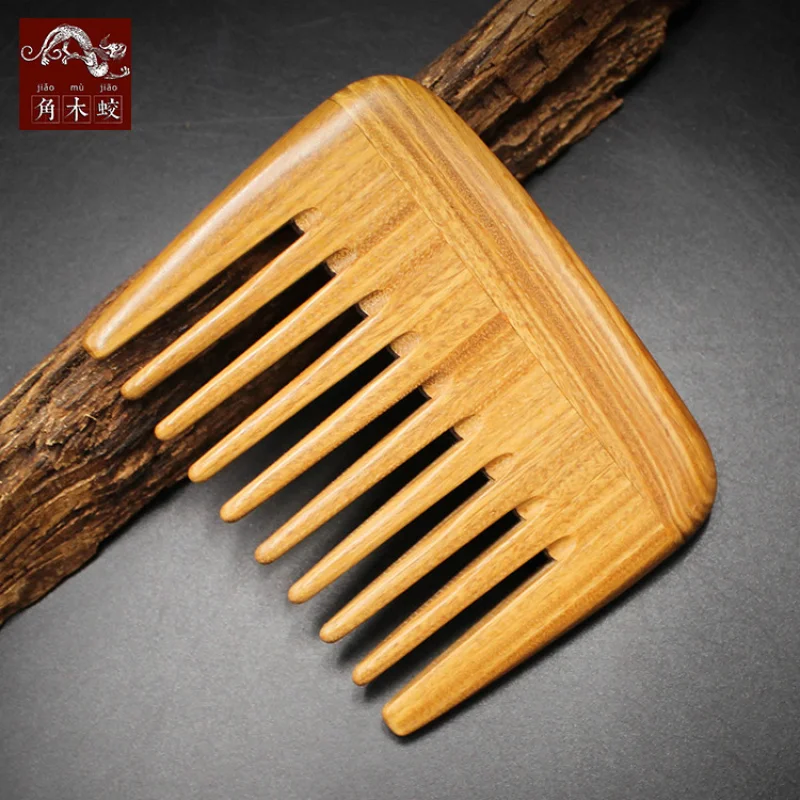 Green sandalwood small without handle, wide-toothed comb for massage and hair styling