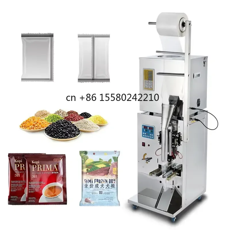 Automatic Vertical Rice Sugar Salt Bagging Machine Rice Grain Bean Cereal Bag Filling Machine 1-100g Sugar Packing Machine