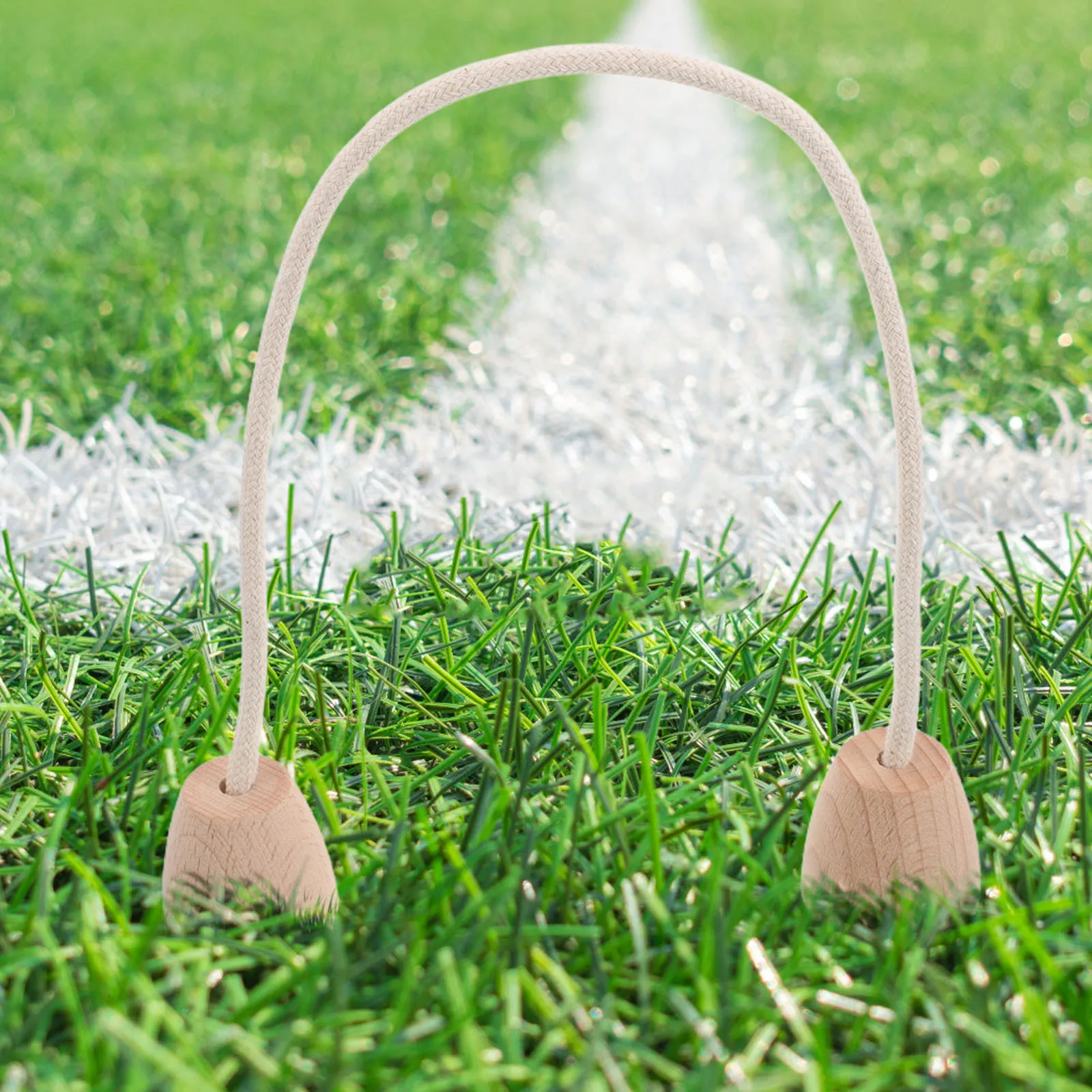 

5Pcs Cotton Rope Croquet Hoops with Wood Base for Game Outdoor Sports Equipment Accessories