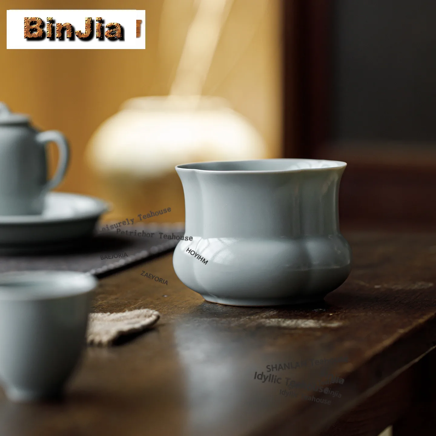 BAEJORIA Azure Ru Kiln Jianshui Tea Washing Basin Writing-brush Washer Water Washing Slag Tank Tea Residue Bucket Chaxi Gifts