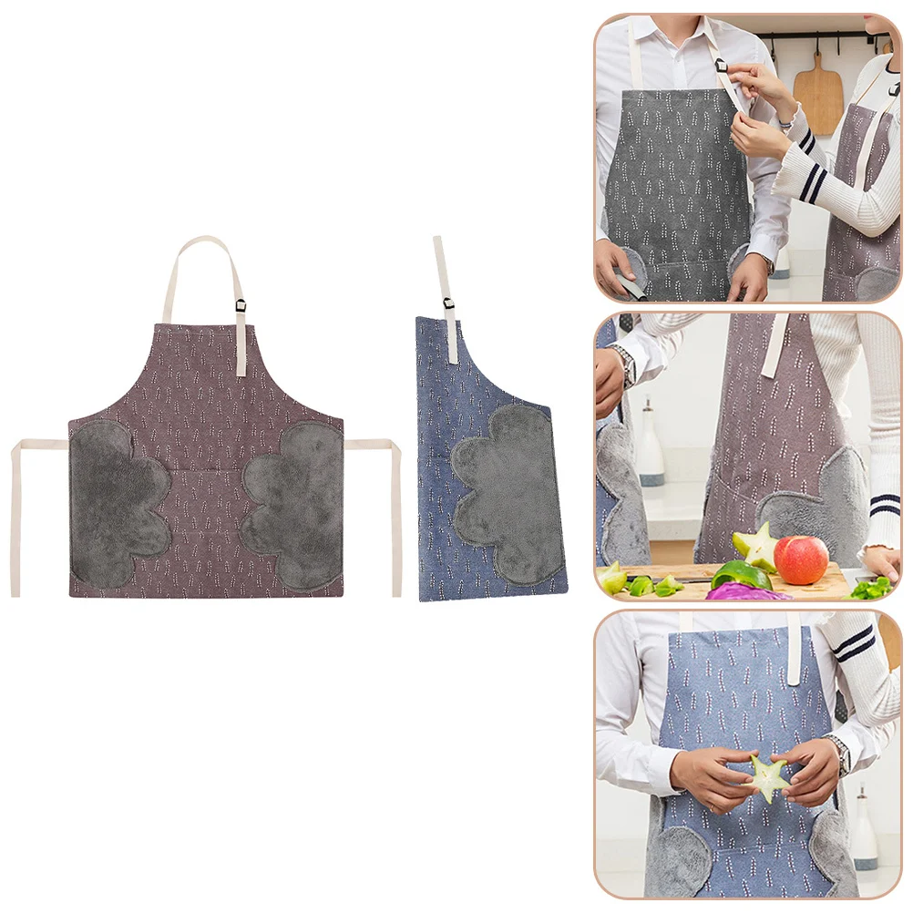 

2Pcs Waterproof Oilproof Aprons PVC Material BBQ Grilling Cooking Accessories Pocket Design Easy Clean Reusable