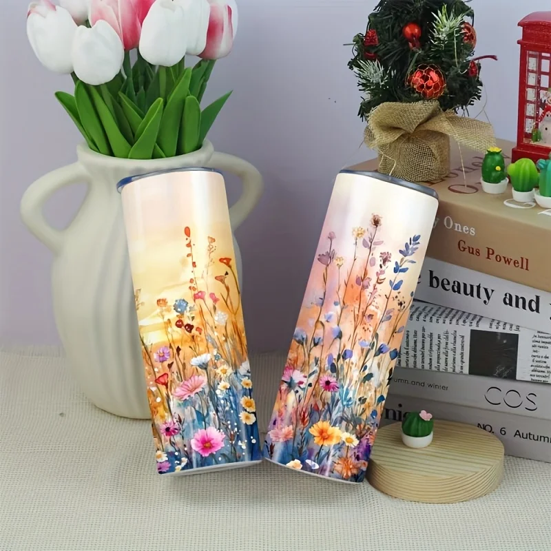 1pc 20oz Straight Tumbler, Stainless Steel Insulated Cup, 