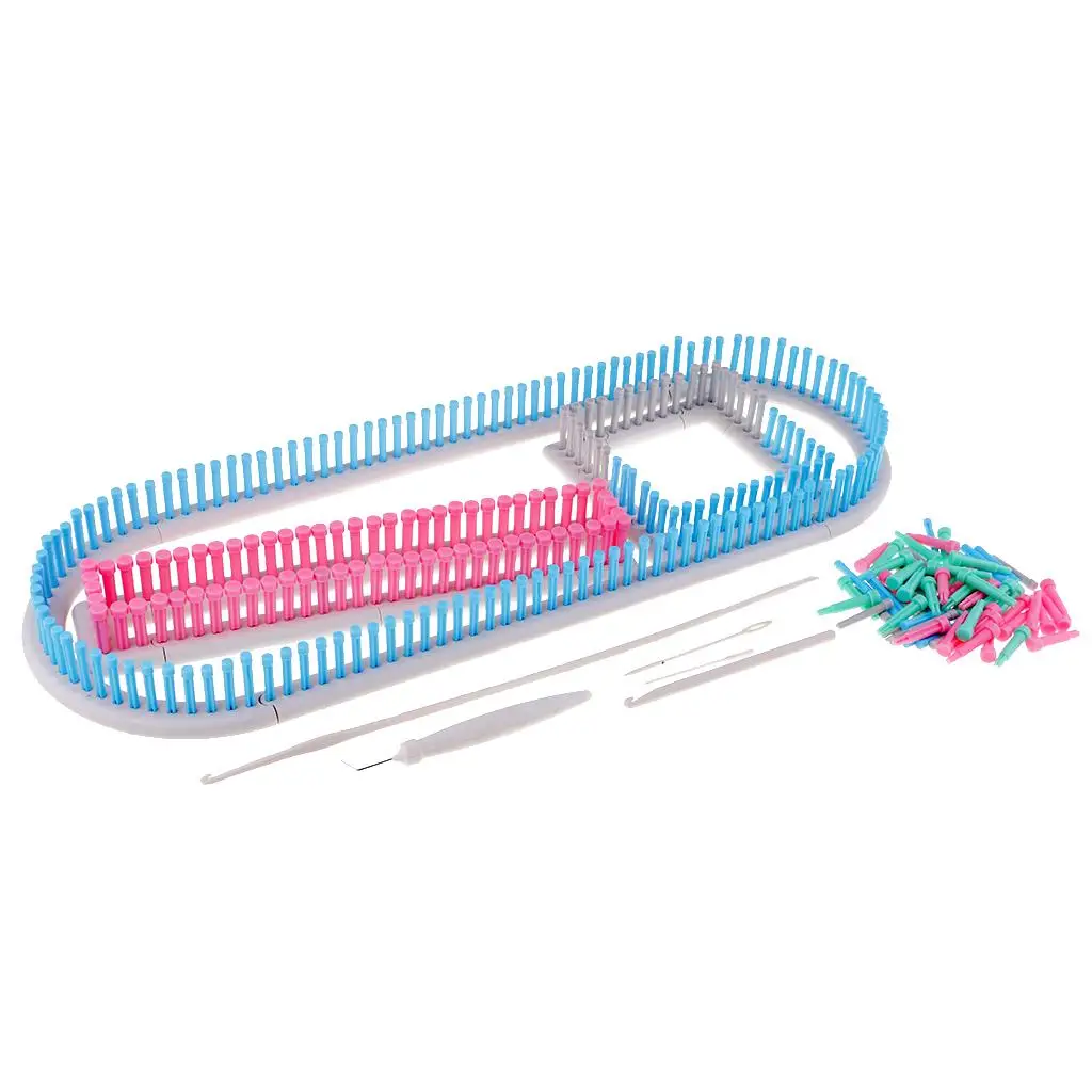 Knitting Loom Set Long Knitting Board Weave Yarn Kit DIY Tool for Hat/Scarf/Shawl/Sweater/Sock/ Knitter