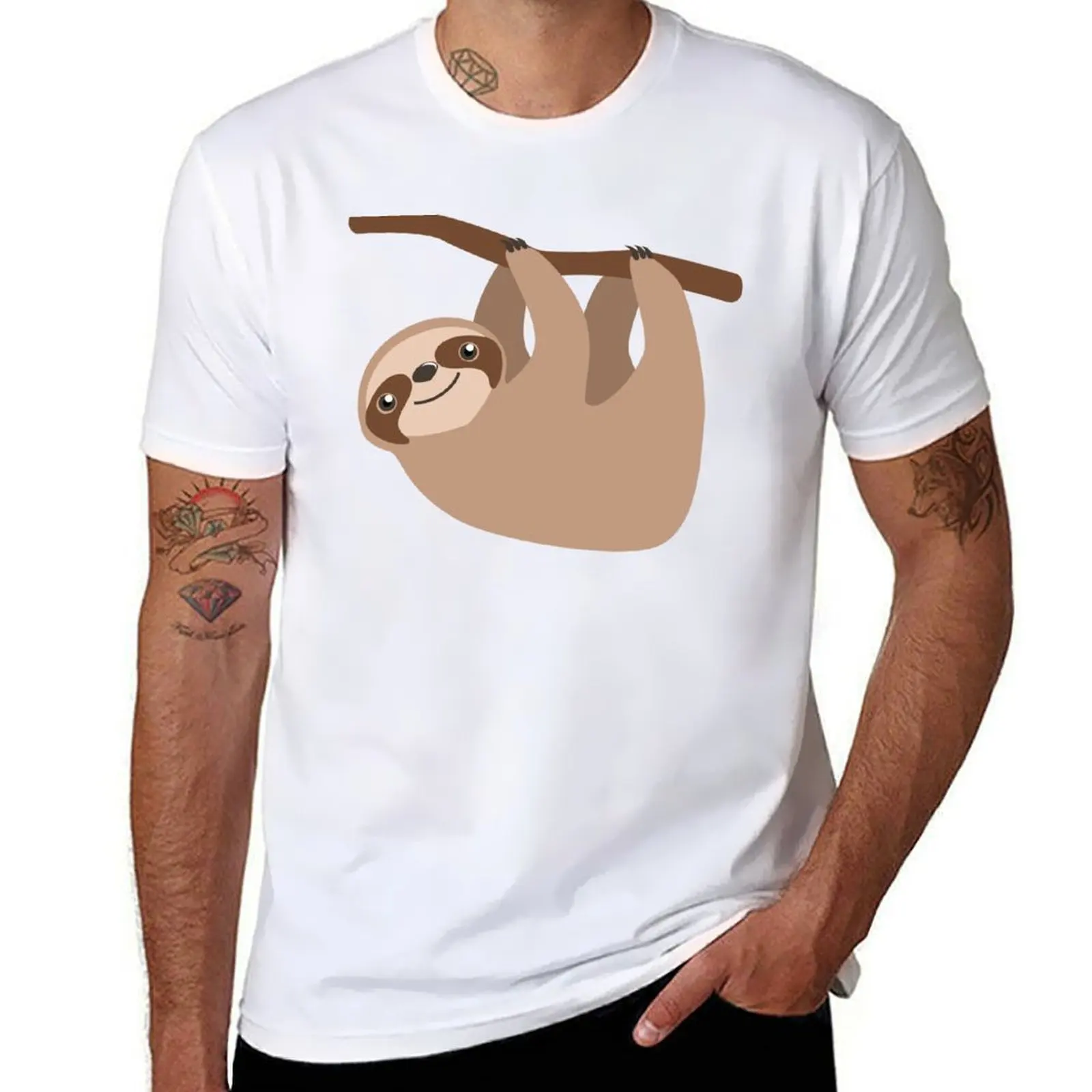 

Cute Sloth on a Branch T-Shirt t shirt men 100% cotton luxury brand man t shirts cotton T-Shirt