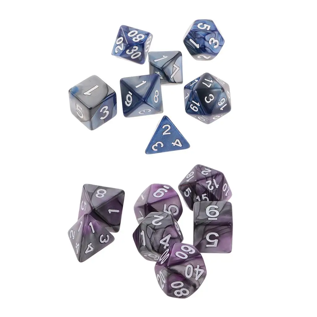 Acrylic Polyhedral Game 14pcs Set RPG Table Games D8 D10 D12 D20