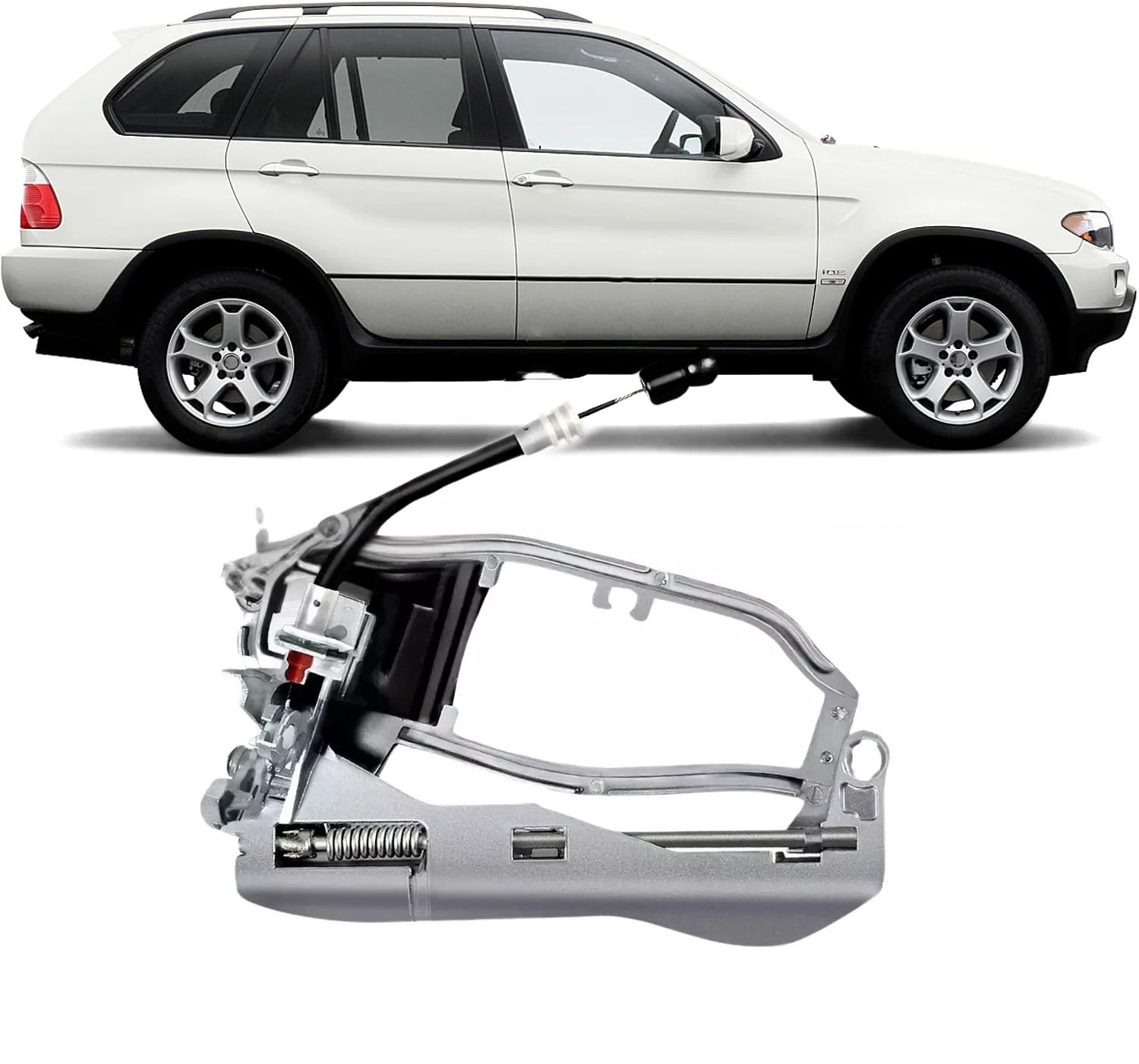 

For BMW X5 E53 1999-2006 Front Right Door Handle Carrier Mechanism Replacement Exterior Accessories 51218243616 Car Parts