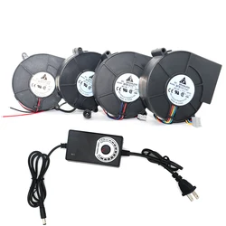 Delta-Ventilateur Centrifuge BFB1012VH 9733, 12V, 1,80 A, Haute Vitesse avec Contrôleur de Vitesse Variable pour Refroidissement DIY