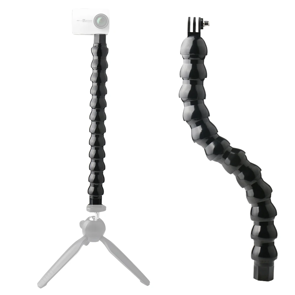 Flexível gooseneck monopé com suporte de montagem para gopro hero 5 6 7 8 9 10 sjcam dji osmo câmeras ação selfie vara para telefones