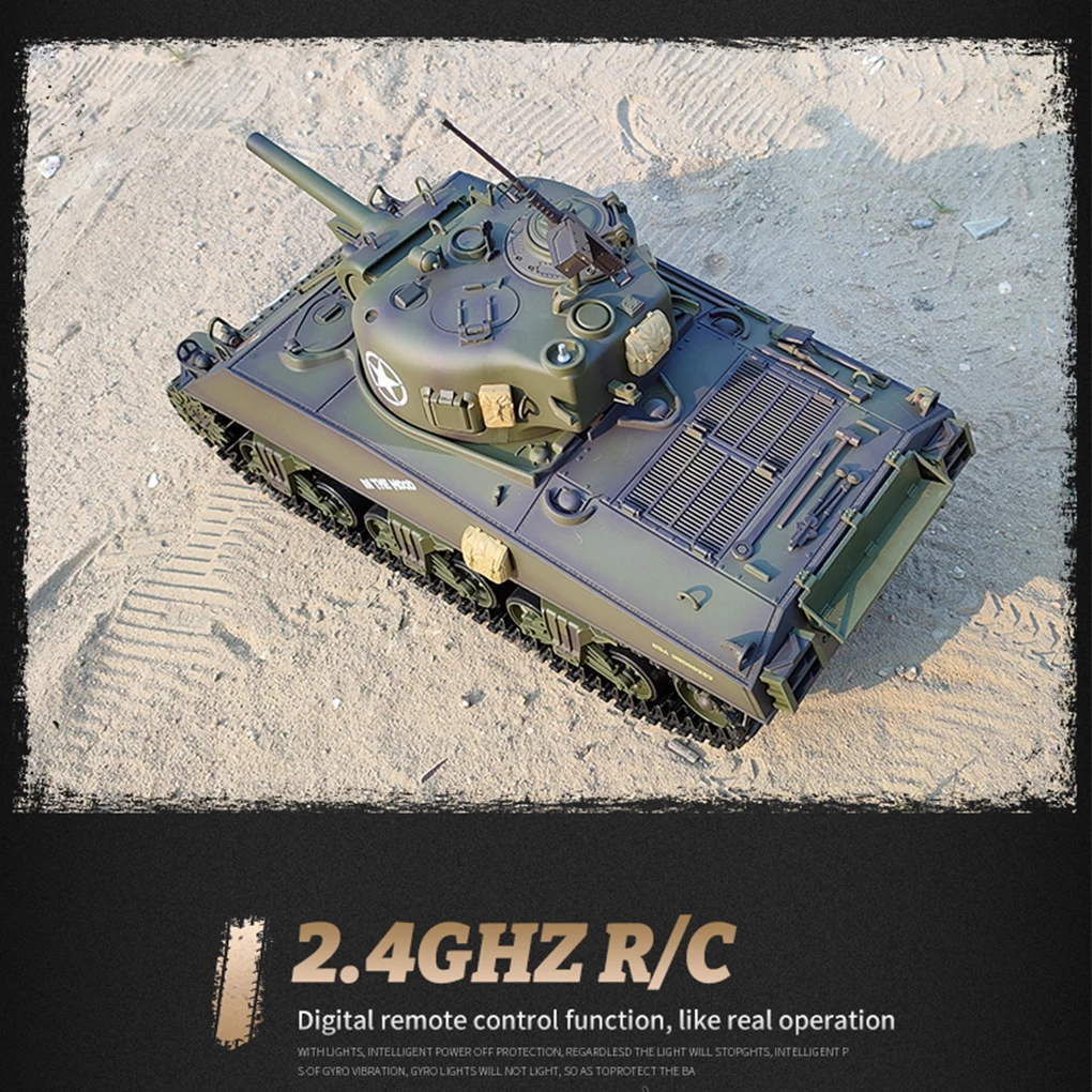 2025 Rc Carro Armato Heng Lungo 1/16 Americano M4a3 Sherman Elettrico Modello di Carro Armato di Controllo Remoto Barile Telescopico Modello Militare RC Giocattoli