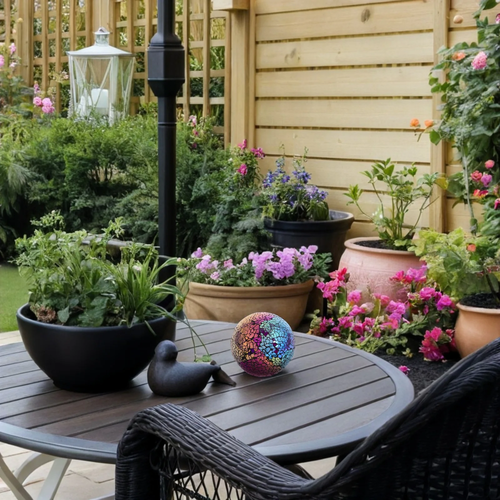 

Mosaic 4 Inch Glass Decorative Orbs For Garden Home Decor Centerpiece Christmas Decorative Ball Ocean Glass Sphere Crystal