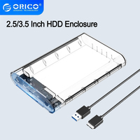 ORICO 2.5/3.5 Inch HDD Case Transparent SATA to USB 3.0 Adapter External Hard Drive Enclosure for 2.5\