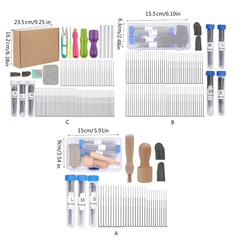 Animal Needle Felting Supplies for Beginner Professional, with Wool Felting Needle, Handle, Finger Cots and Case