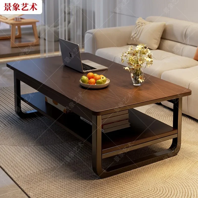 Modern simple coffee table small apartment living room sofa next to balcony tea table rental room rectangular small coffee