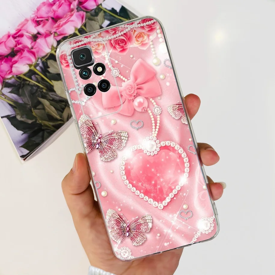 For Xiaomi Redmi 10 Case Redmi 10 Prime Cover Popular Flower Soft Transparent Silicone Phone Cases For Xiomi Redmi 10 2022 Funda