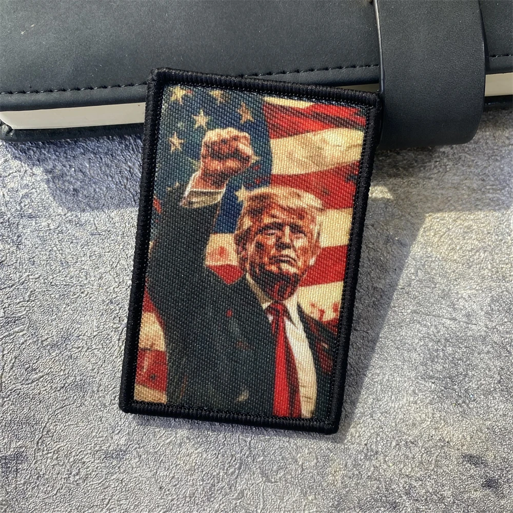 

Trump Military Tactics Printed Cloth Patches Trump Incident in 2024 Accessories for Tactical Backpack Hat Hook and Loop Sticker