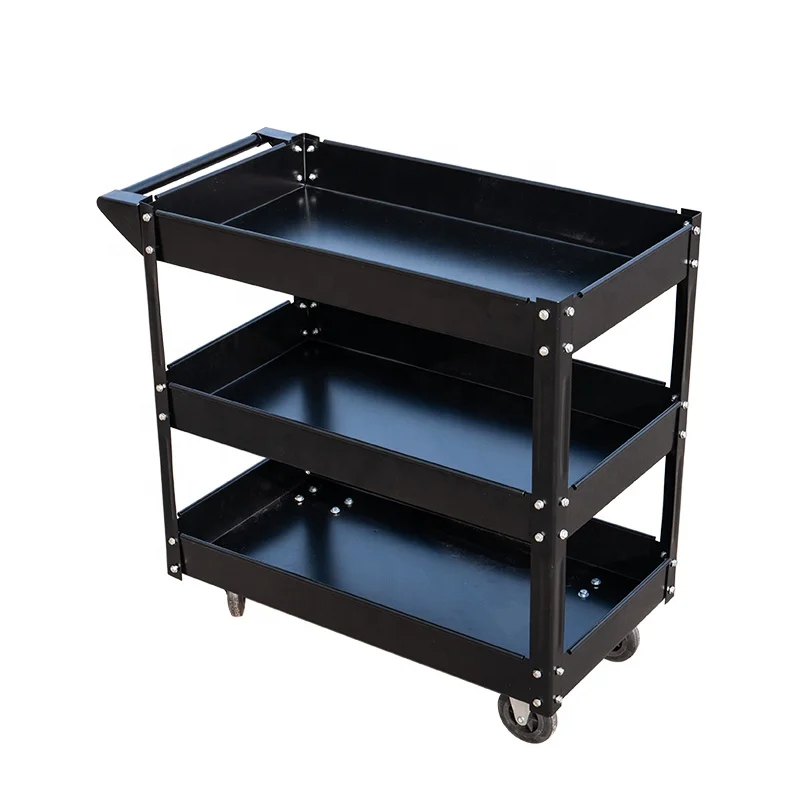 

Garden Hotel Rolling Metal Utility Carts Industrial Heavy Duty Storage Utility Cart Handle Durable Tool Trolleys Cart