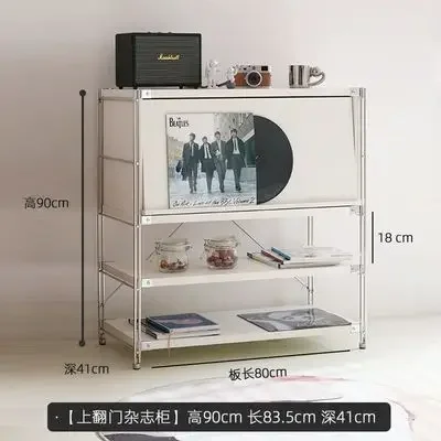 

Living Room Cabinet Mobile Magazine Stainless Steel Storage Chest of Drawers Cabinet Multi-layer Storage Side Cabinet Furniture