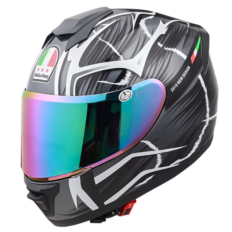 

Grey Lightning Motorcycle Helmet Men and Women Motorcycle Full Face Helmet Winter Season Motocross Safety Helmet Casque DOT