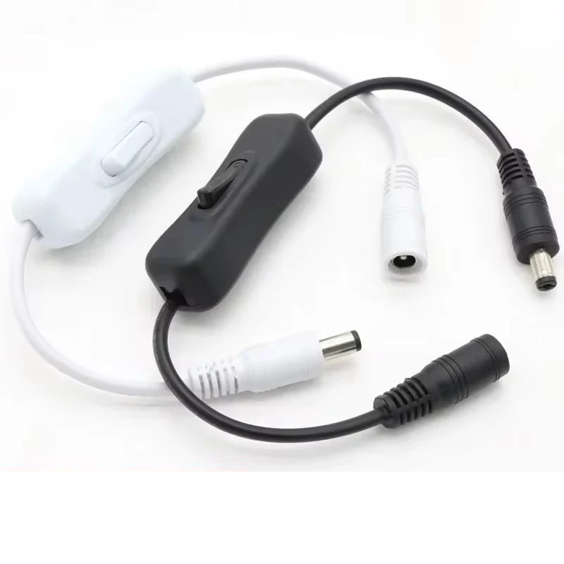Inline 304 Switch On Off with Female Male Power Cable 5.5x2.1mm DC Connector Switch 5V 12V 24V for CCTV LED Strip Light