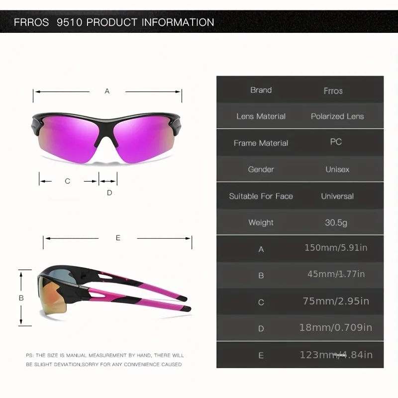 FRROS Polarized UV400 Protection Sunglasses For Men And Women 8 Colors Model 9510