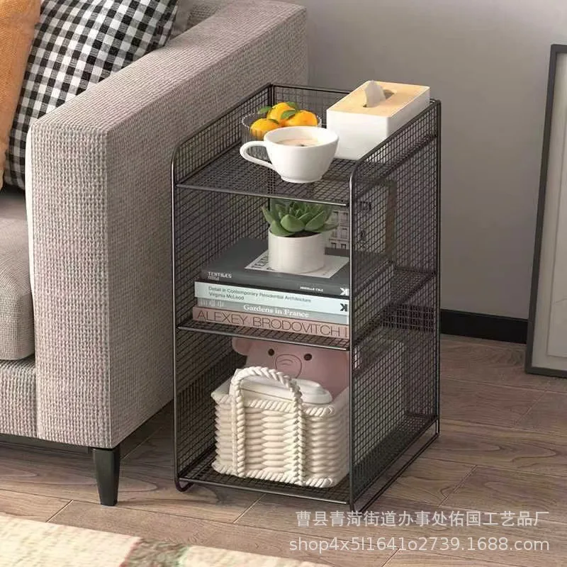 Manufacturer wholesale bedroom bedside table, narrow storage rack between beds, wrought iron small cabinet, mini simple edge few
