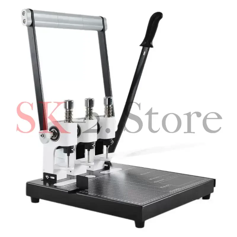 Multifunctional three-hole manual punching machine hole opener binding machine paper cutter