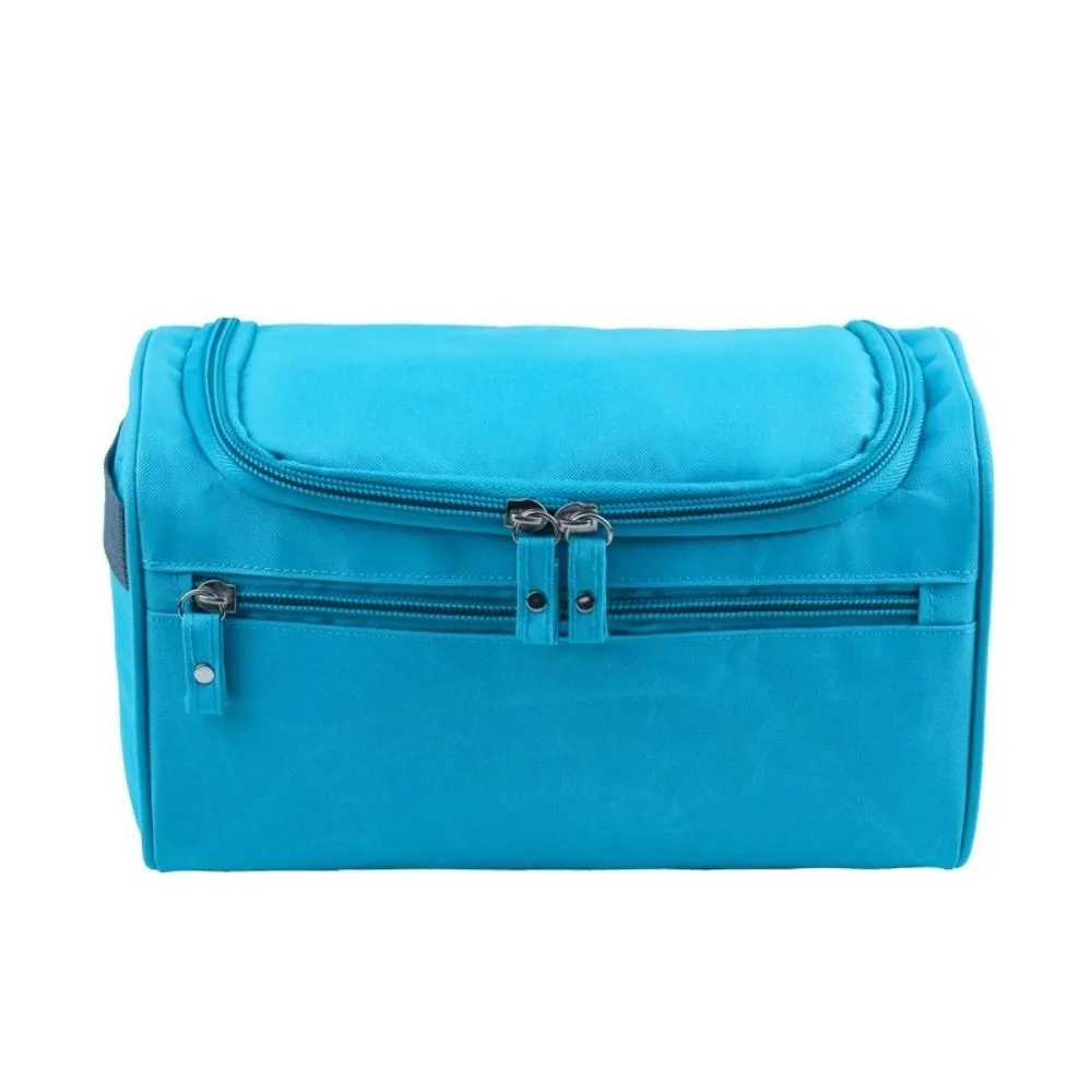 Large Capacity Travel Toiletry Bag Solid Color Hook Wall Mounted Portable Cosmetic Bag Nylon Multi-functional Bath Organizer Bag