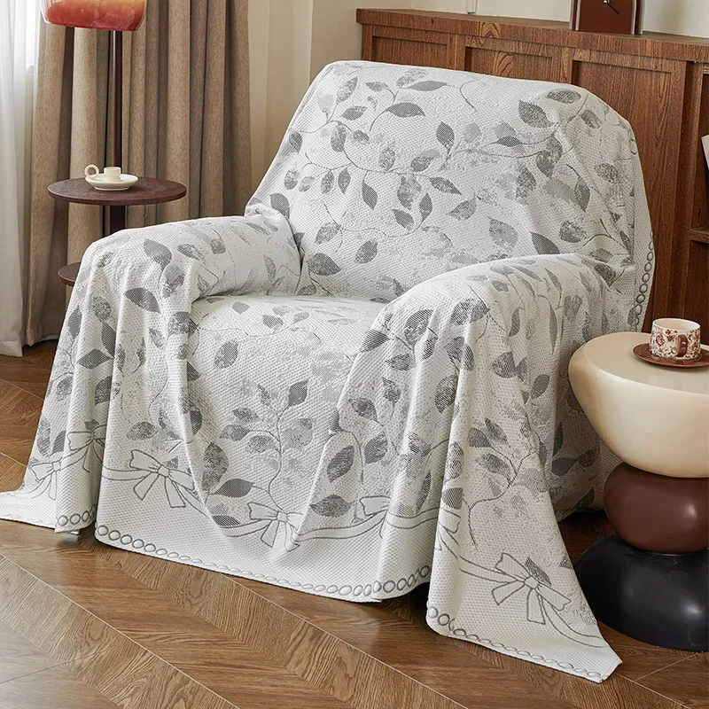 Summer Ice Silk Single Sofa Cover Cool Breathable Full Coverage Slipcover Blanket for Couch Home Textile Decor Supplies