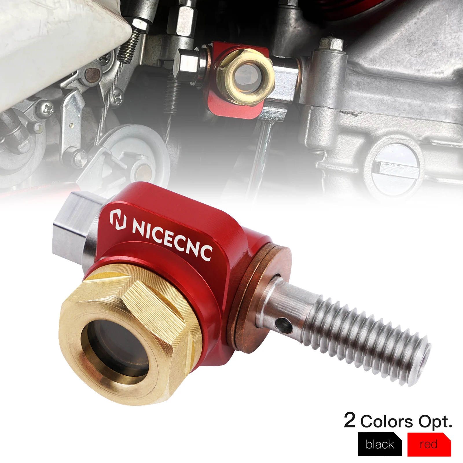 

For Honda 1985-2024 XR650L XR600R XR 650L 600R Motorcycle Banjo Bolt Oil Sight Glass Crystal Clear View 2023 2022 2021 2020 2019