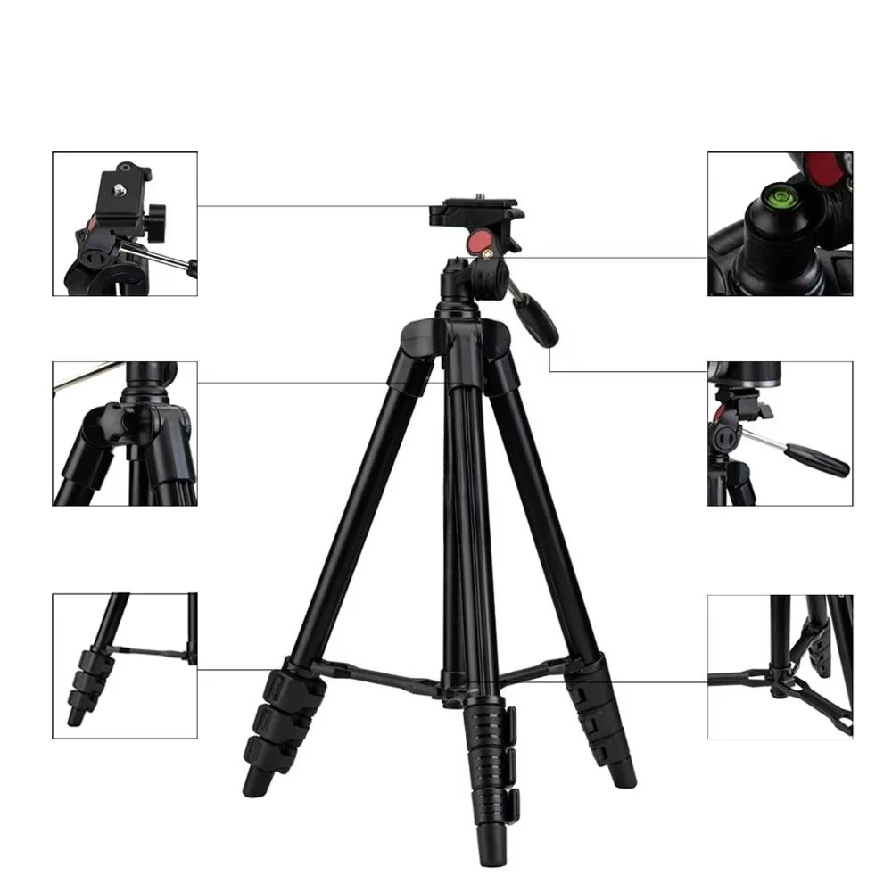 Suitable for Dslr phone, adjustable aluminum, black travel light holder, camera tripod holder