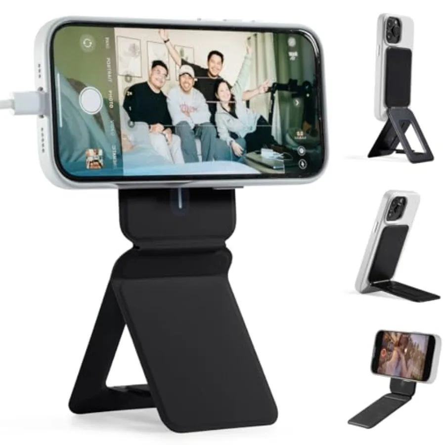 

Phone Tripod Stand Selfie Stick for iPhone, Multi-Angles iPhone Stand, Lightweight and Portable Phone Holder, Strong Magnets, M