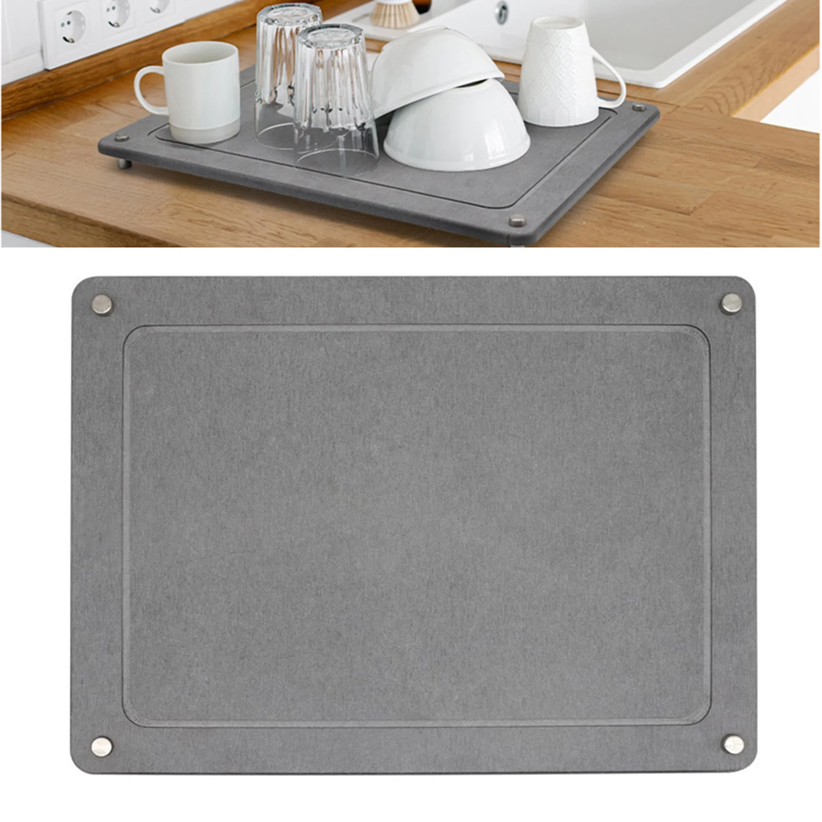 Kitchen Marble Stone Drying Mat Heat Resistant Bar Coaster Placemat Mat Suitable for Tableware Coffee Machine