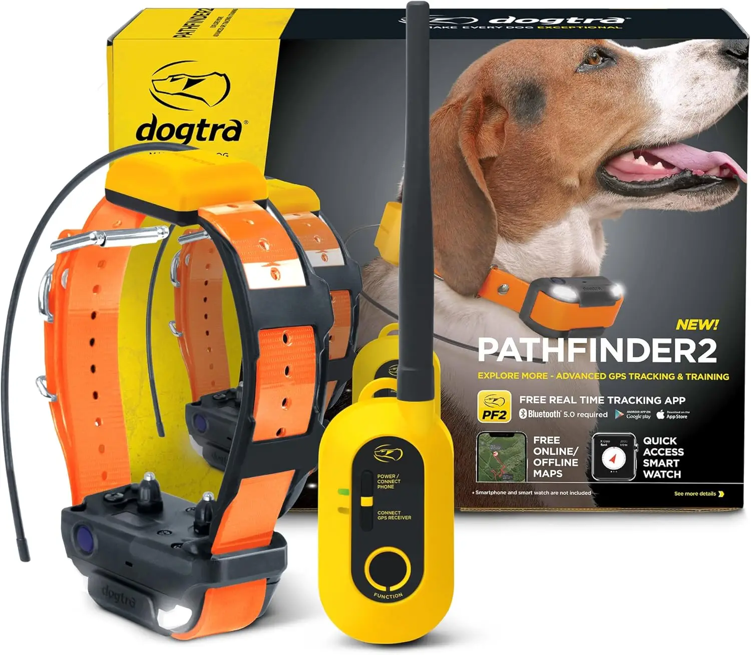 GPS Dog Tracker e Collar 9 Mile Long Range LED Light No Monthly fees Free App Waterproof Smartwatch Control Satellite Real Time