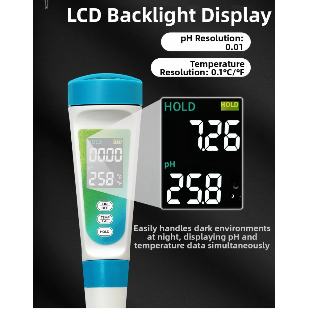 

Food PH Meter with LCD Display and Automatic Temperature Compensation for Reliable Food and For water PH Testing