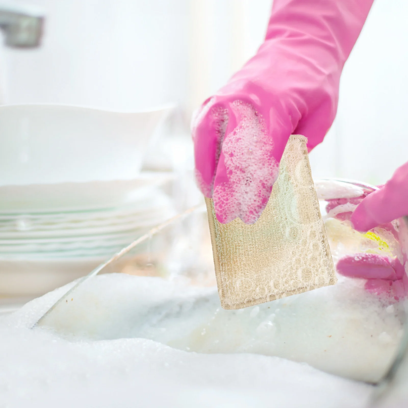 

Fiber Sponge Reusable Dish Sponges Multi use Cleaning Wipes Kitchen Tools Compact Scrub Pans Bowls Cups Pots Sinks Range Hoods