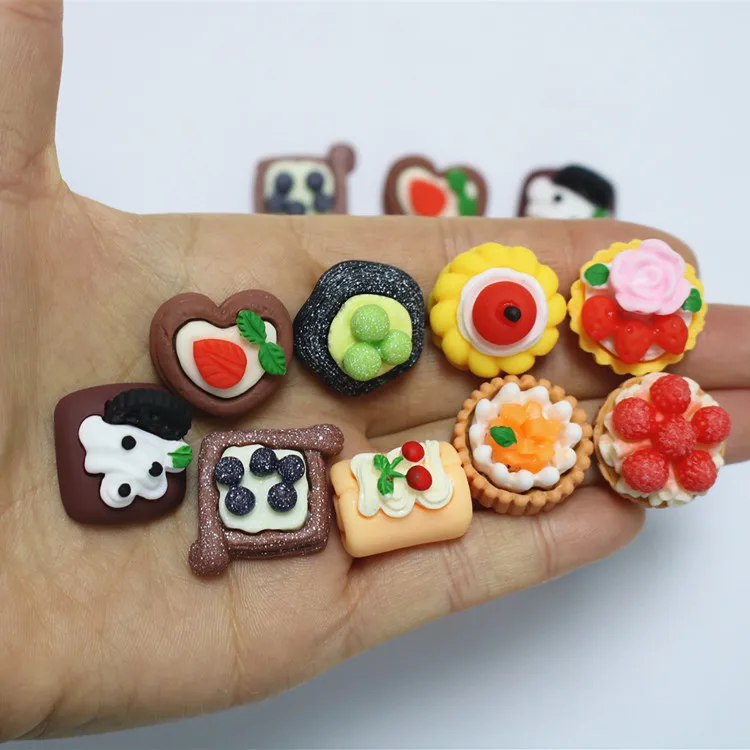 5pcs miniso series cake cartoon resin flatback cabochons diy crafts materials jewelry making charms