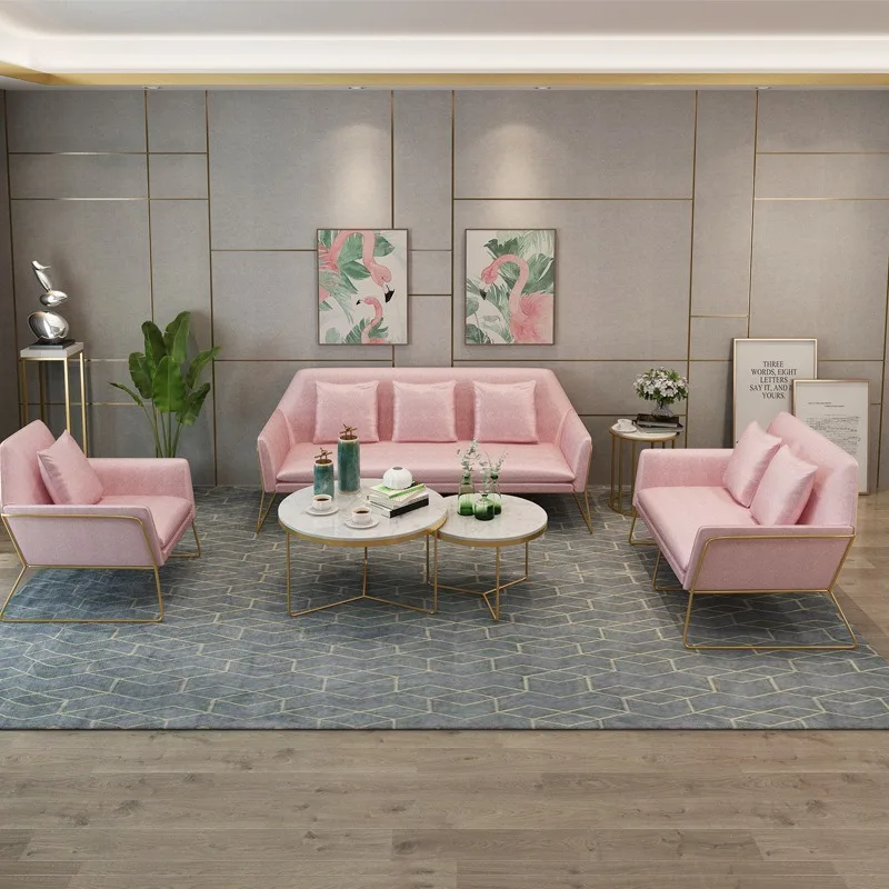 Sofá de tela para sala de estar, combinación de oficina, recepción, asiento de tarjeta de ocio, pequeño apartamento, hogar, sofá perezoso simple